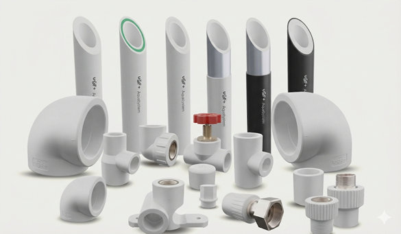 PPRC Pipes, Elbow, Tee, Valve, Union